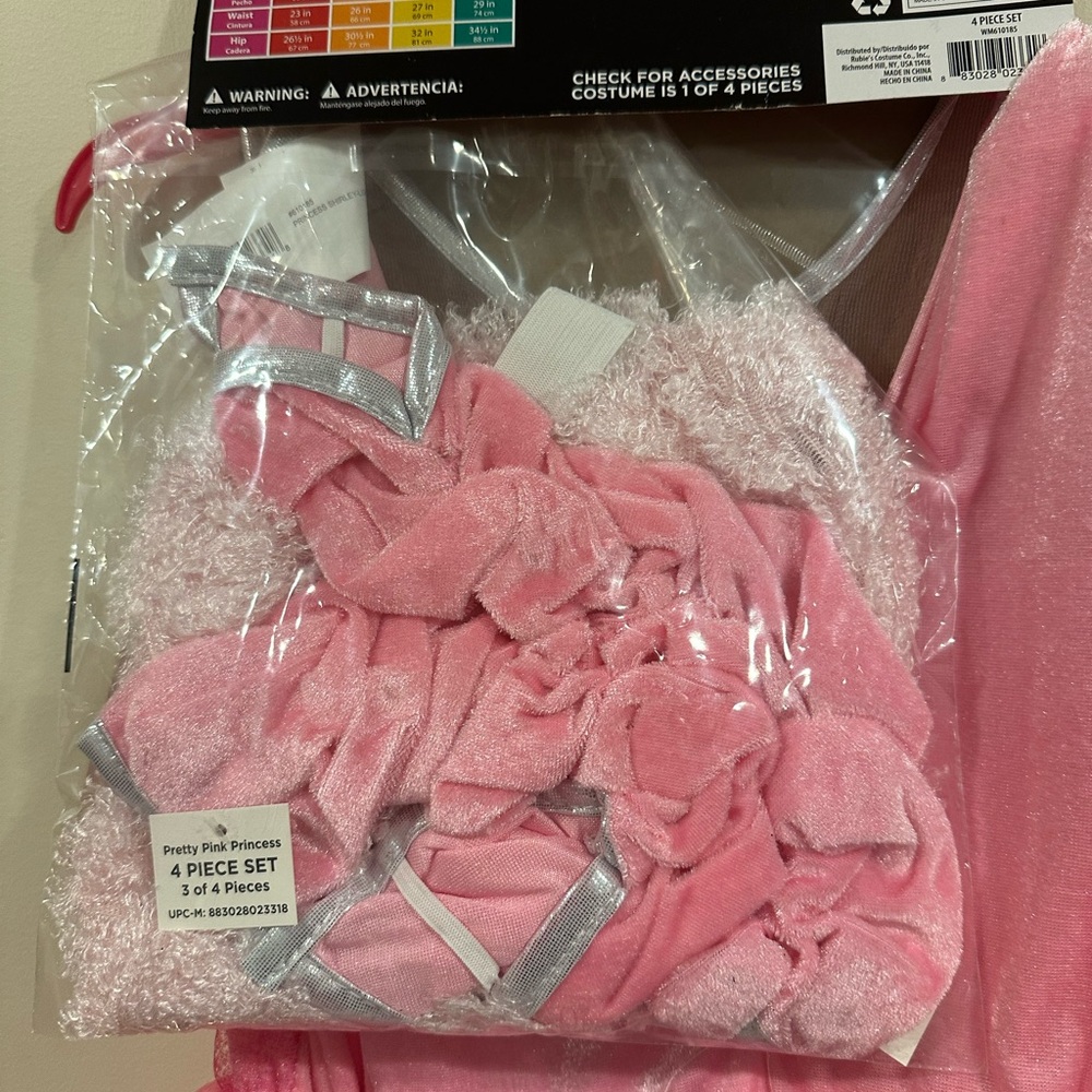 RUBIES Pretty Pink Set Princess Bella Princesa Rosada Lights Up Sz M 8-10 - Picture 12 of 13